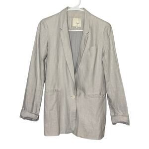 Joie Linen LIght Gray Blazer Size 2